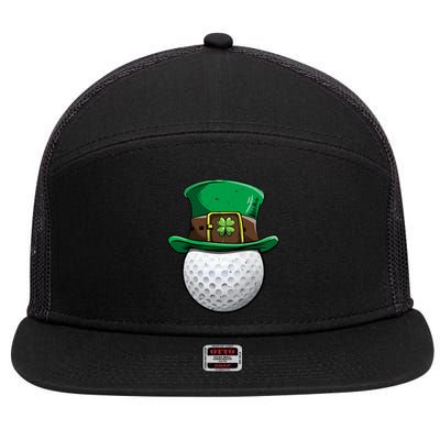 Golf St Patricks Day Men Women Ball Leprechaun Sports Gifts 7 Panel Mesh Trucker Snapback Hat