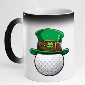 Golf St Patricks Day Men Women Ball Leprechaun Sports Gifts 11oz Black Color Changing Mug