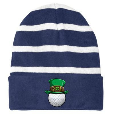 Golf St Patricks Day Men Women Ball Leprechaun Sports Gifts Striped Beanie with Solid Band