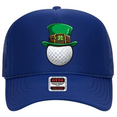 Golf St Patricks Day Men Women Ball Leprechaun Sports Gifts High Crown Mesh Back Trucker Hat