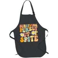 Groovy Surviving Purely Out Of Spite A Humorous Funny Joke Full-Length Apron With Pockets