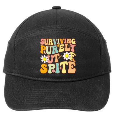 Groovy Surviving Purely Out Of Spite A Humorous Funny Joke 7-Panel Snapback Hat