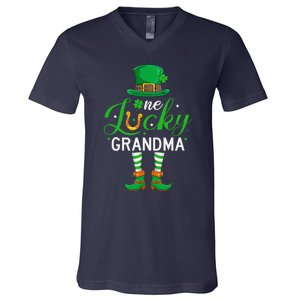 Grandma St PatrickS Day Matching Family One Lucky Grandma V-Neck T-Shirt