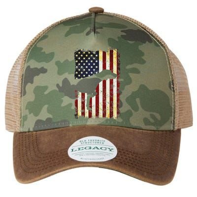 German Shorthaired Pointer Silhouette American Flag Legacy Tie Dye Trucker Hat