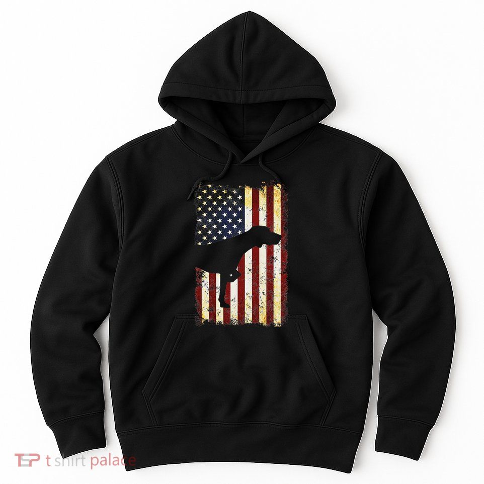 German Shorthaired Pointer Silhouette American Flag Hoodie
