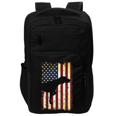 German Shorthaired Pointer Silhouette American Flag Impact Tech Backpack