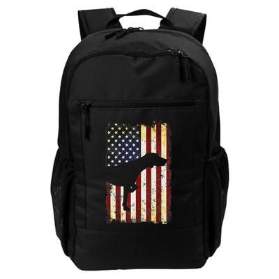 German Shorthaired Pointer Silhouette American Flag Backpack