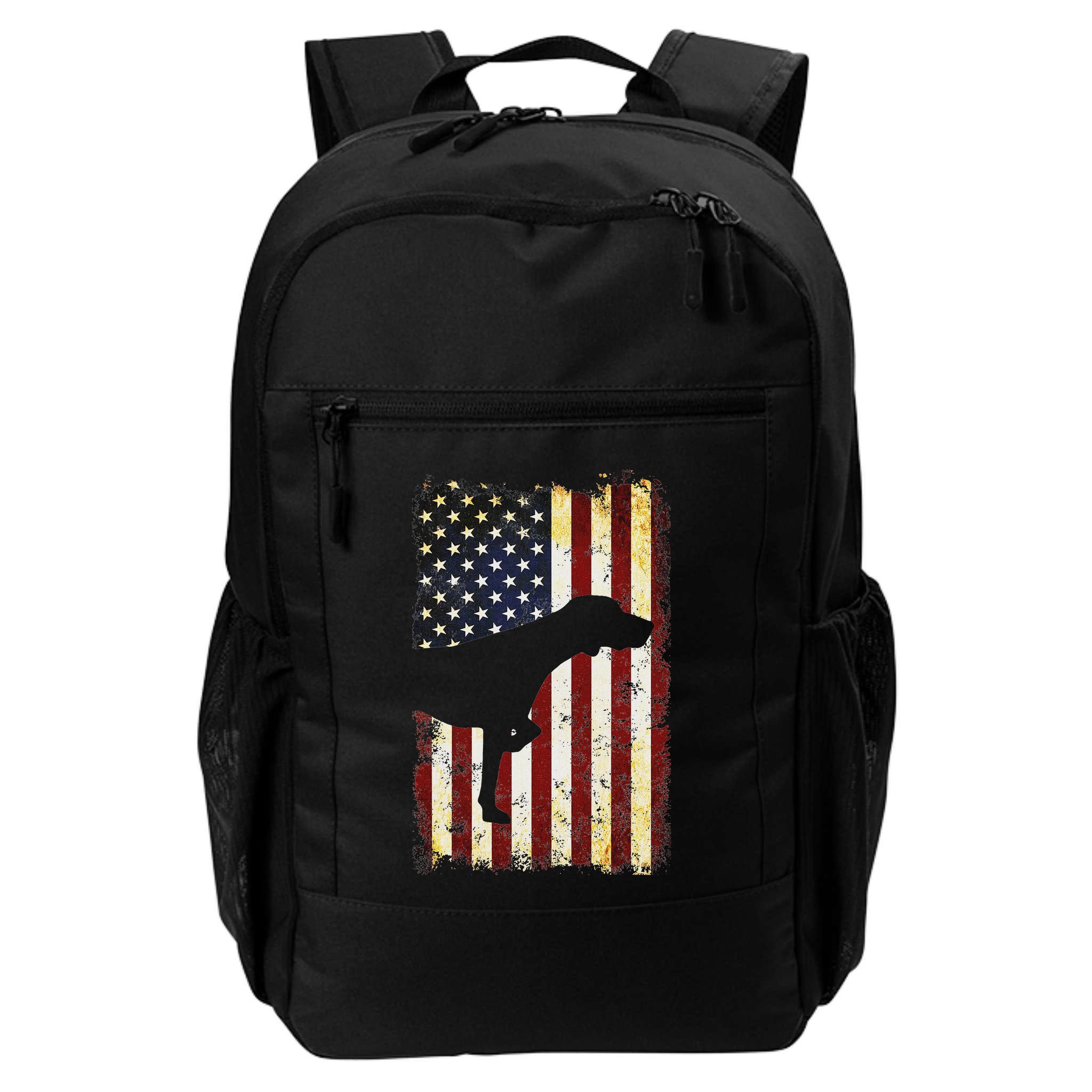 German Shorthaired Pointer Silhouette American Flag Backpack