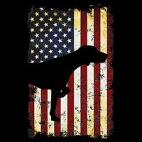 German Shorthaired Pointer Silhouette American Flag Drawstring Bag