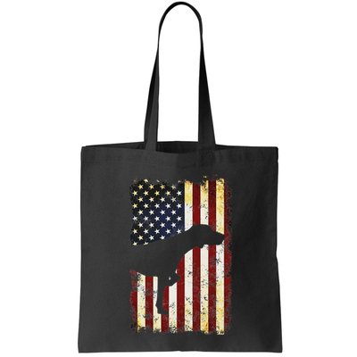German Shorthaired Pointer Silhouette American Flag Bag