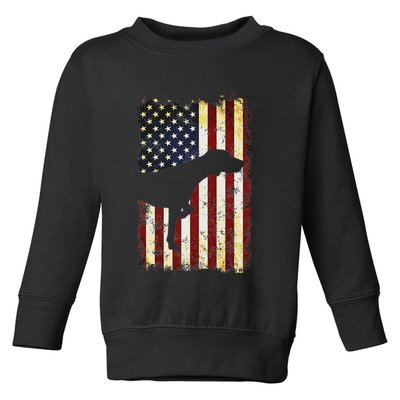 German Shorthaired Pointer Silhouette American Flag Toddler Sweatshirt