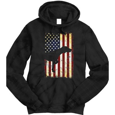 German Shorthaired Pointer Silhouette American Flag Tie Dye Hoodie