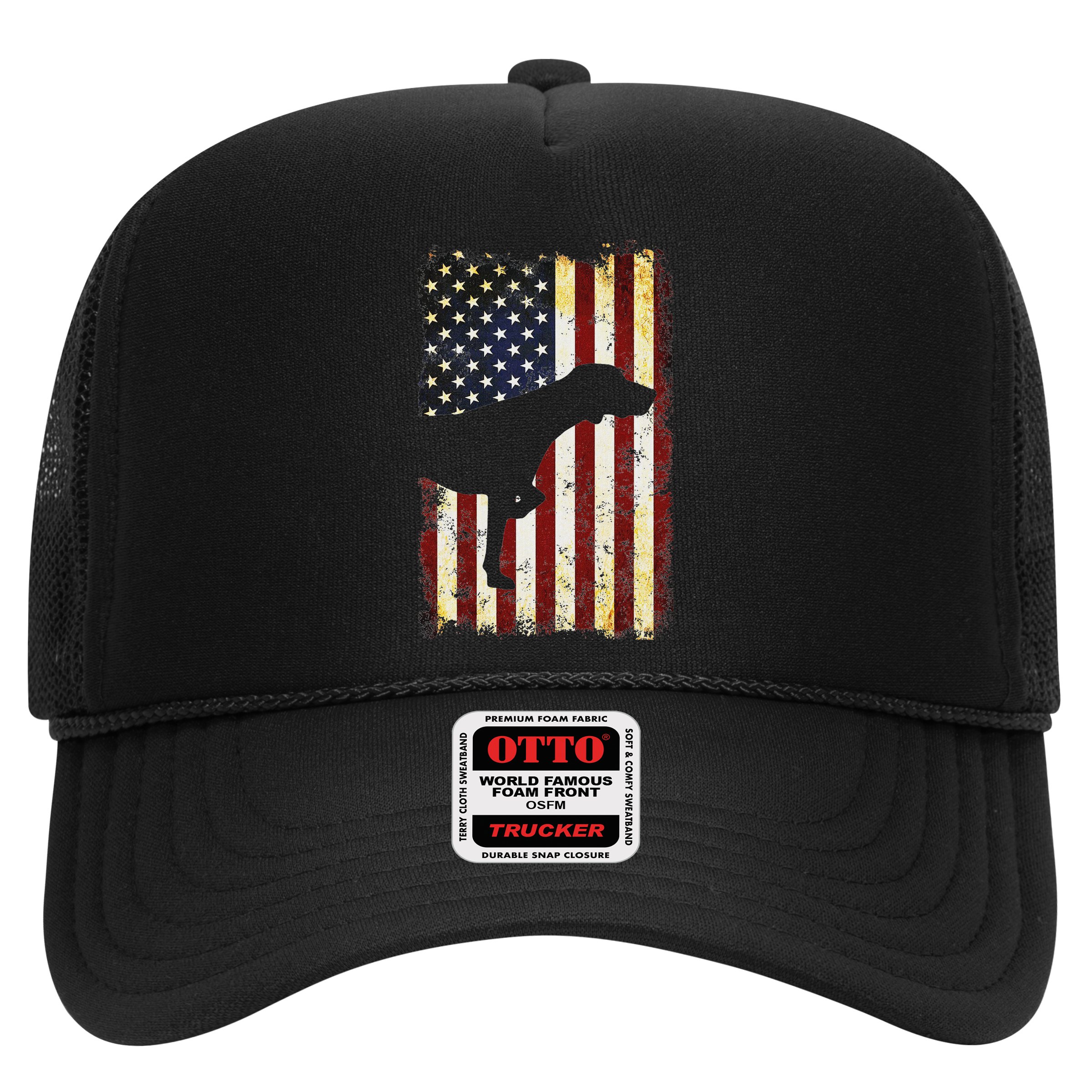 German Shorthaired Pointer Silhouette American Flag Hat