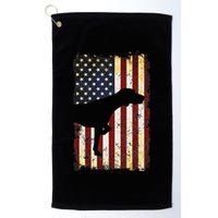 German Shorthaired Pointer Silhouette American Flag Golf Towel