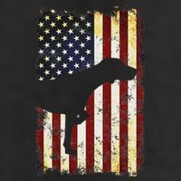 German Shorthaired Pointer Silhouette American Flag Golf Towel
