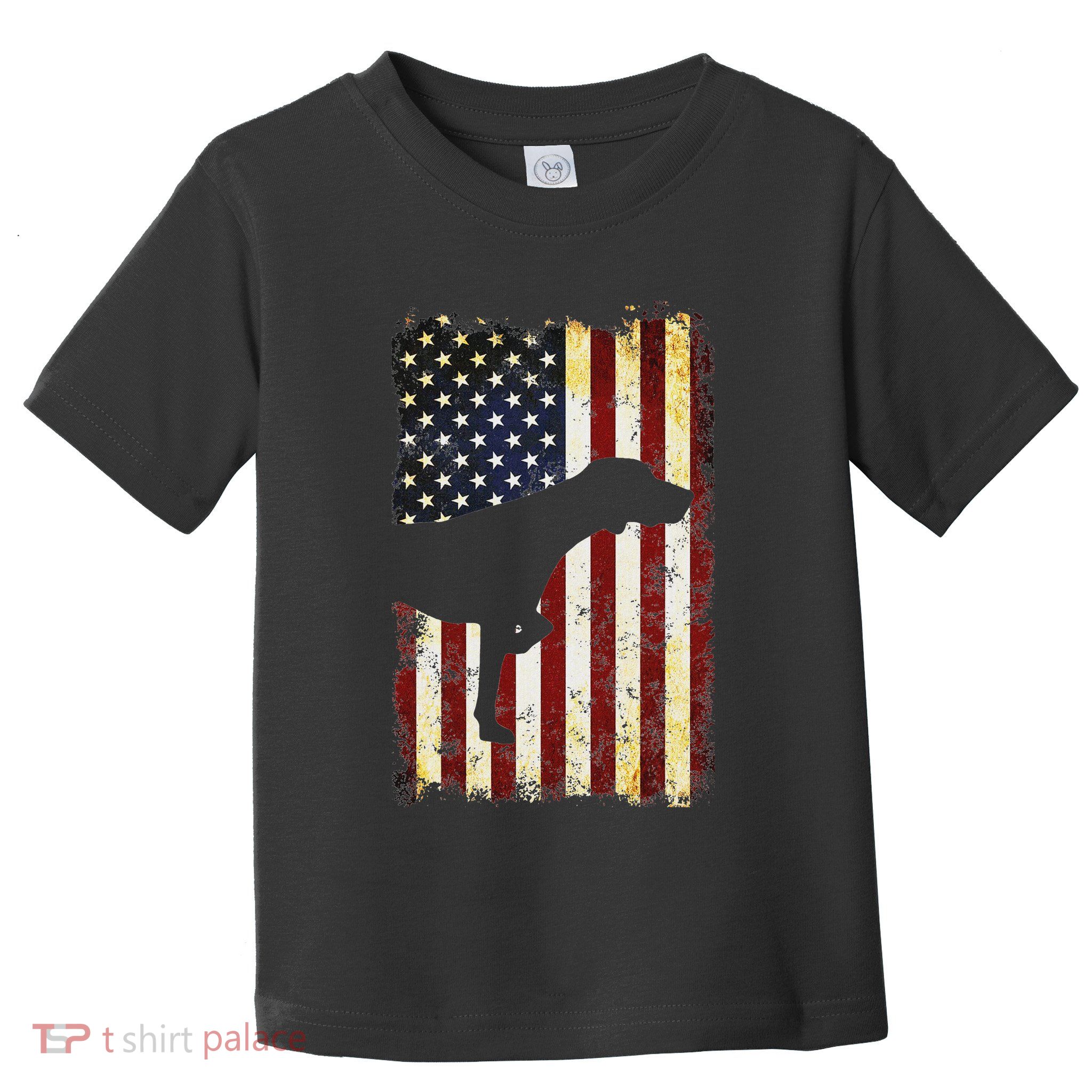 German Shorthaired Pointer Silhouette American Flag Toddler T-Shirt