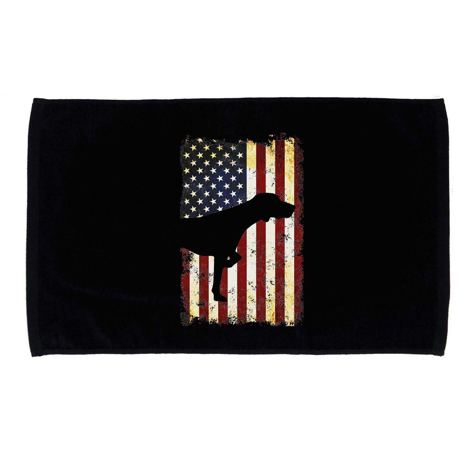 German Shorthaired Pointer Silhouette American Flag Microfiber Hand Towel
