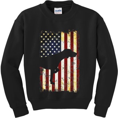 German Shorthaired Pointer Silhouette American Flag Kids Sweatshirt