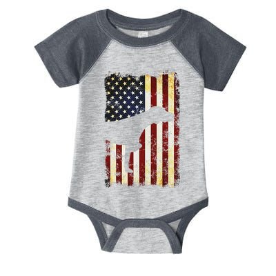 German Shorthaired Pointer Silhouette American Flag Infant Baby Jersey Bodysuit