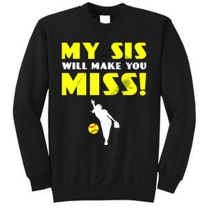 Girl Softball Pitcher Sister Brother Funny Sweatshirt