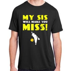 Girl Softball Pitcher Sister Brother Funny Adult ChromaSoft Performance T-Shirt