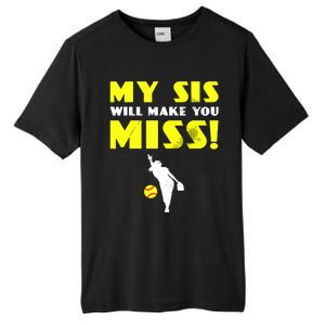 Girl Softball Pitcher Sister Brother Funny Tall Fusion ChromaSoft Performance T-Shirt