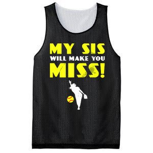 Girl Softball Pitcher Sister Brother Funny Mesh Reversible Basketball Jersey Tank