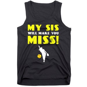 Girl Softball Pitcher Sister Brother Funny Tank Top