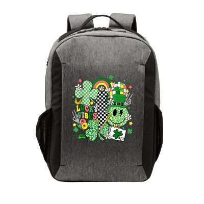 Groovy St Patricks Day Lucky Vibes Shamrock Women  Vector Backpack