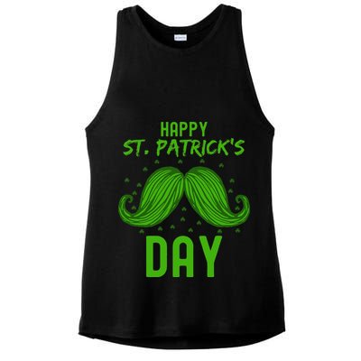 Green St Patricks Day Beard St. Patrick Ladies PosiCharge Tri-Blend Wicking Tank