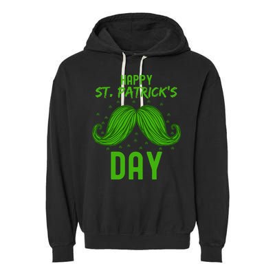 Green St Patricks Day Beard St. Patrick Garment-Dyed Fleece Hoodie