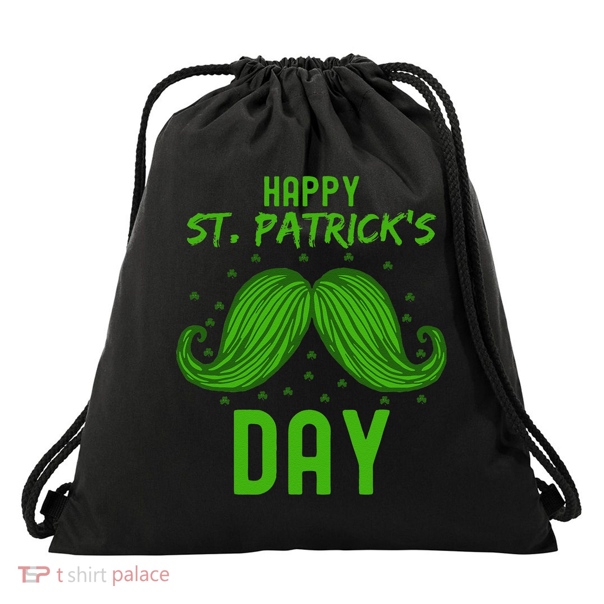 Green St Patricks Day Beard St. Patrick Drawstring Bag