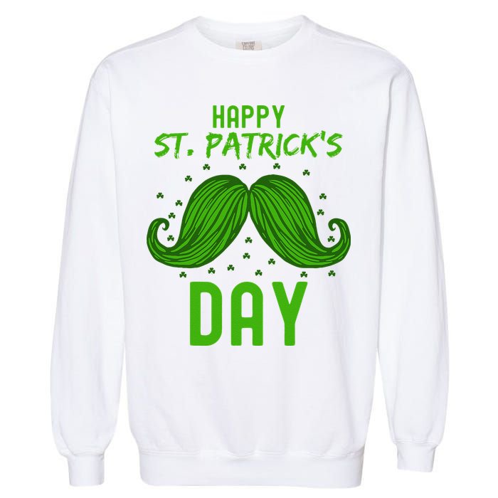 Green St Patricks Day Beard St. Patrick Garment-Dyed Sweatshirt
