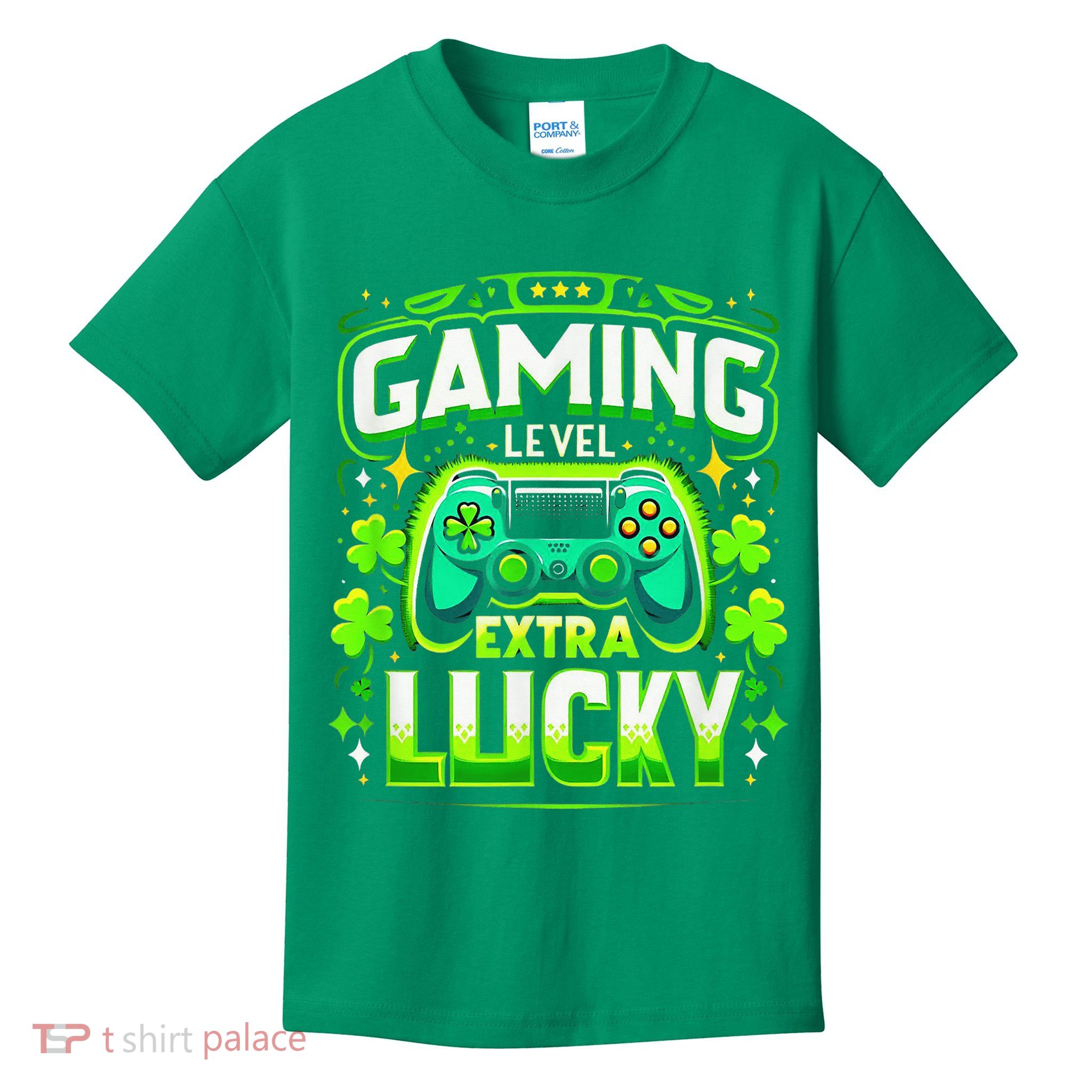 Gamer St Patricks Day Boys Video Games St Pats Gaming Lover Kids T-Shirt