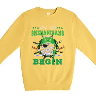 Gasparilla St. Patrick's Pirate Let The Shenanigans Begin Premium Crewneck Sweatshirt