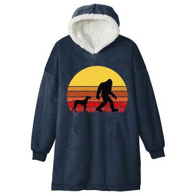 German Shorthaired Pointer Funny Retro Dog Design Hooded Wearable Blanket