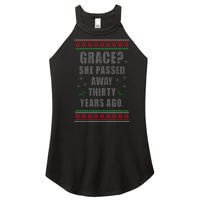 Grace? She Passed Away Thirty Years Ago Ugly Sweater Women's Perfect Tri Rocker Tank