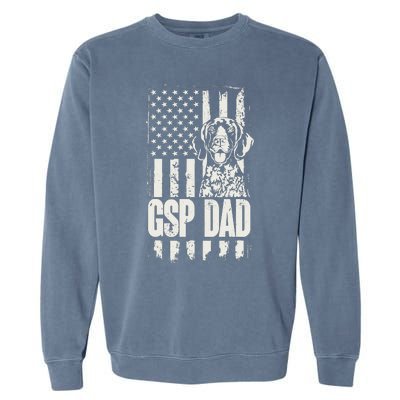 German Shorthaired Pointer Gsp Dad Dog American Flag Garment-Dyed Sweatshirt