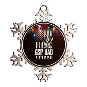 German Shorthaired Pointer Gsp Dad Dog American Flag Metallic Star Ornament