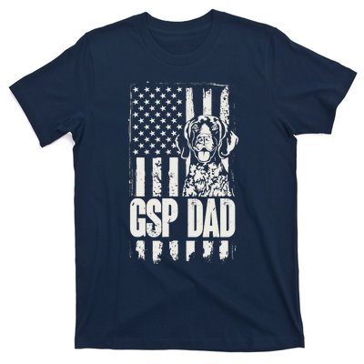 German Shorthaired Pointer Gsp Dad Dog American Flag T-Shirt