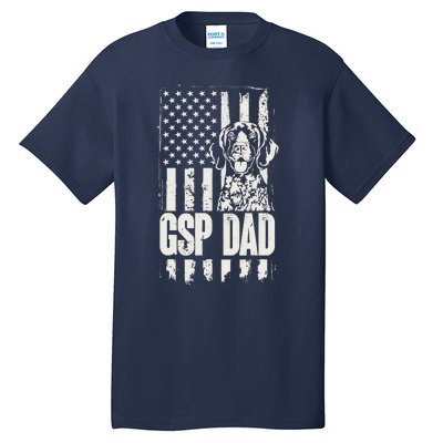 German Shorthaired Pointer Gsp Dad Dog American Flag Tall T-Shirt