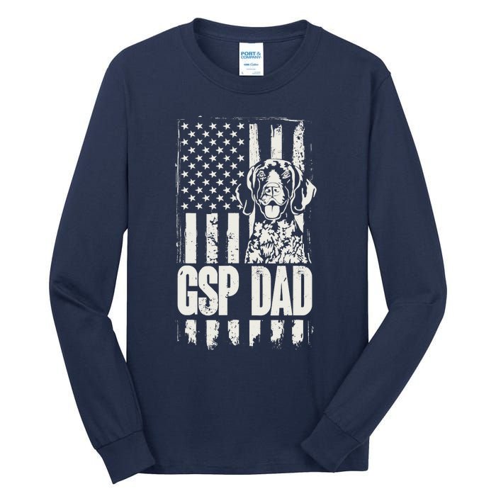 German Shorthaired Pointer Gsp Dad Dog American Flag Tall Long Sleeve T-Shirt