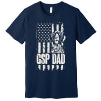 German Shorthaired Pointer Gsp Dad Dog American Flag Premium T-Shirt