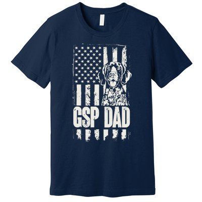 German Shorthaired Pointer Gsp Dad Dog American Flag Premium T-Shirt