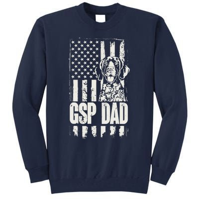 German Shorthaired Pointer Gsp Dad Dog American Flag Tall Sweatshirt