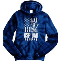 German Shorthaired Pointer Gsp Dad Dog American Flag Tie Dye Hoodie