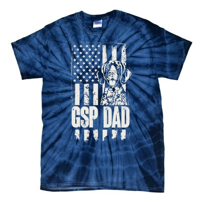 German Shorthaired Pointer Gsp Dad Dog American Flag Tie-Dye T-Shirt