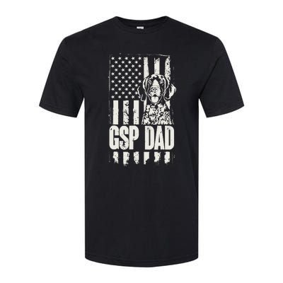 German Shorthaired Pointer Gsp Dad Dog American Flag Softstyle CVC T-Shirt