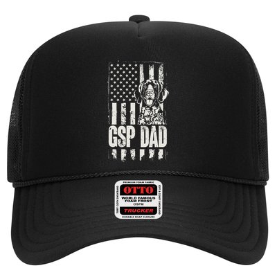 German Shorthaired Pointer Gsp Dad Dog American Flag Trucker Hat