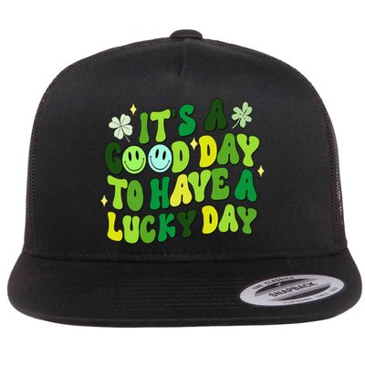 Groovy St Patricks Day Party funny Green Flat Bill Trucker Hat